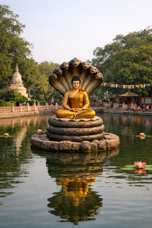 Buddha in Muchalinda Lake